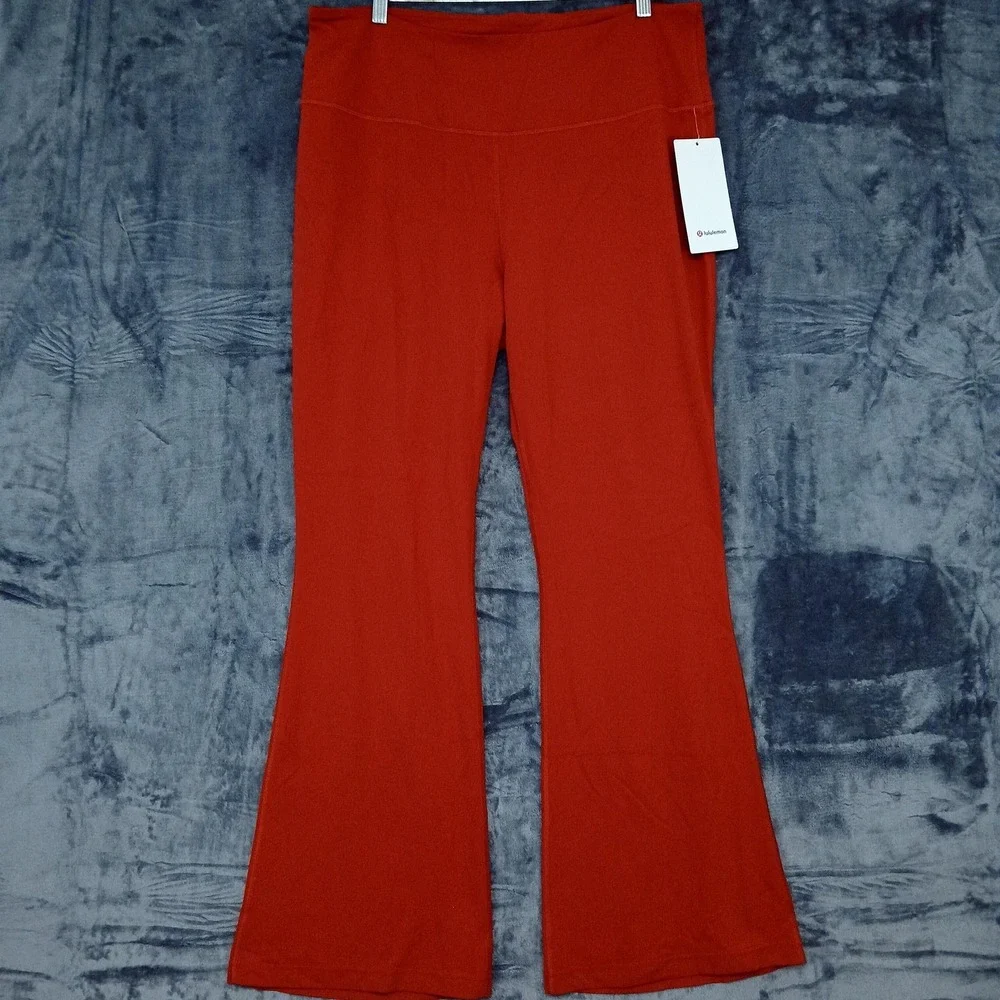 Lululemon‎ Pants Womens 18 Orange Groove Super High Rise Flare Nulu 32.5 Yoga